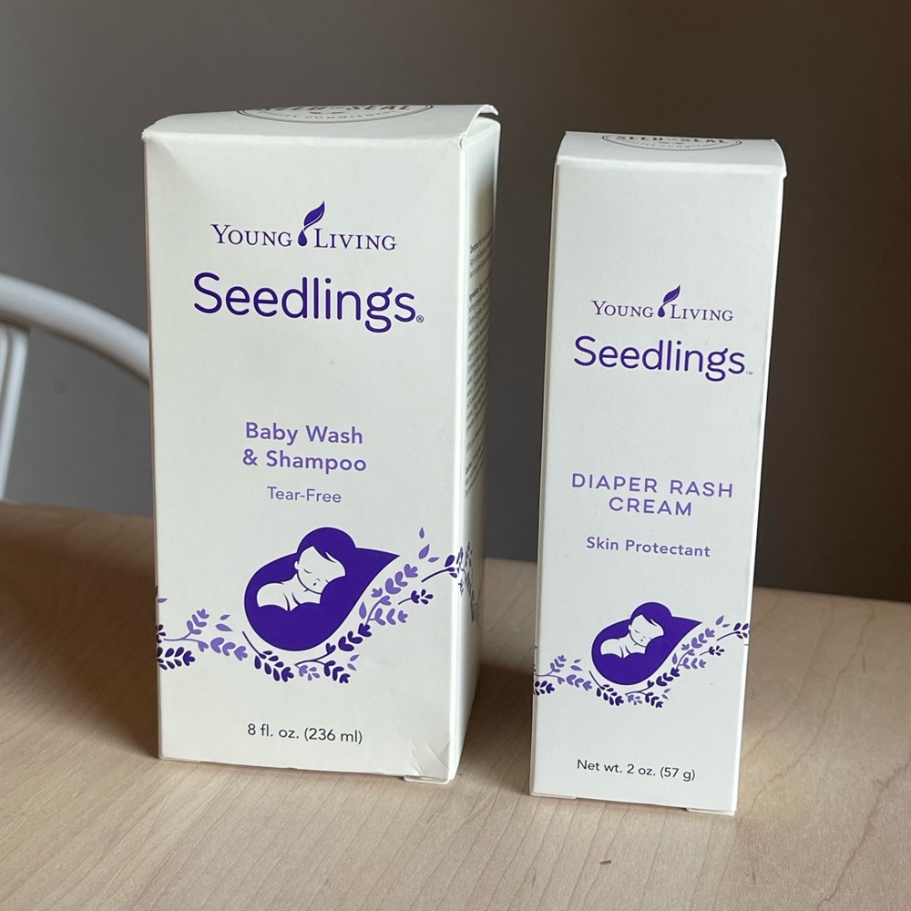 Young Living Seedlings Baby Wash/Shampoo and Diaper Rash Cream Bundle NWT Calm